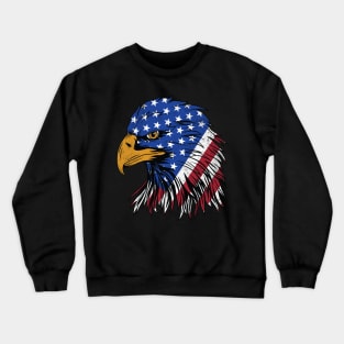 4th of July American Flag Bald Eagle Patriotic Crewneck Sweatshirt